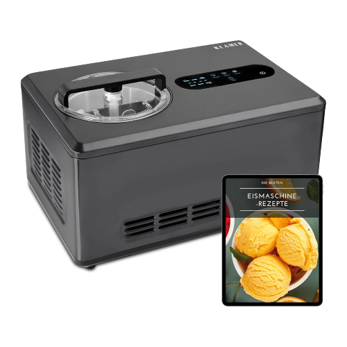 Eismaschine und Joghurtbereiter mit 2 Liter Kapazität, Timer und verschiedenen Programmen