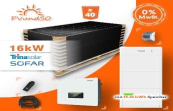 16kW Hybrid Solaranlage Photovoltaik mit 15.36kW Stromspeicher