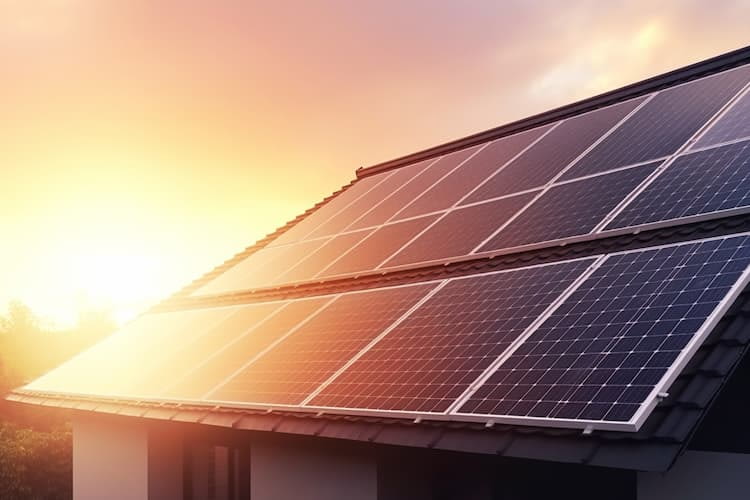Solarzellen auf Hausdach