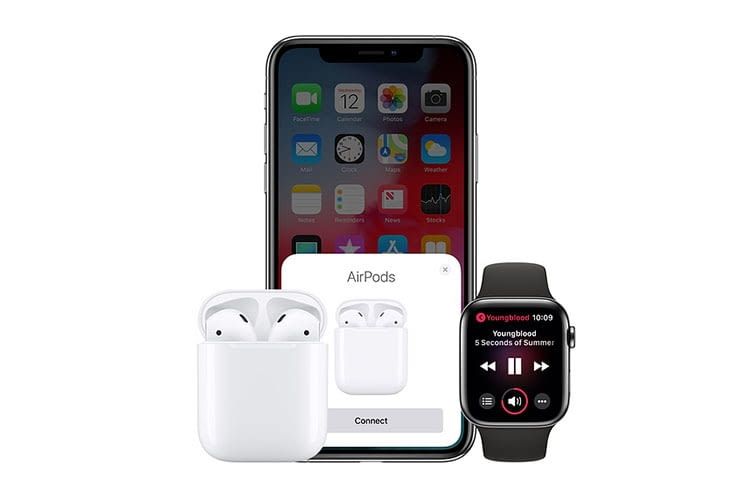 Apple Airpods verbinden sich kabellos via Bluetooth mit Apple-Geräten