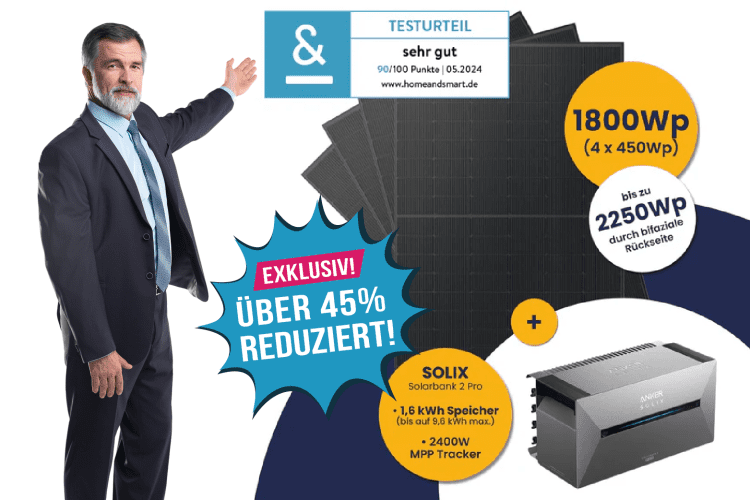 Der beste Solarspeicher im Set mit 4 Solarpanels exklusiv bei homeandsmart