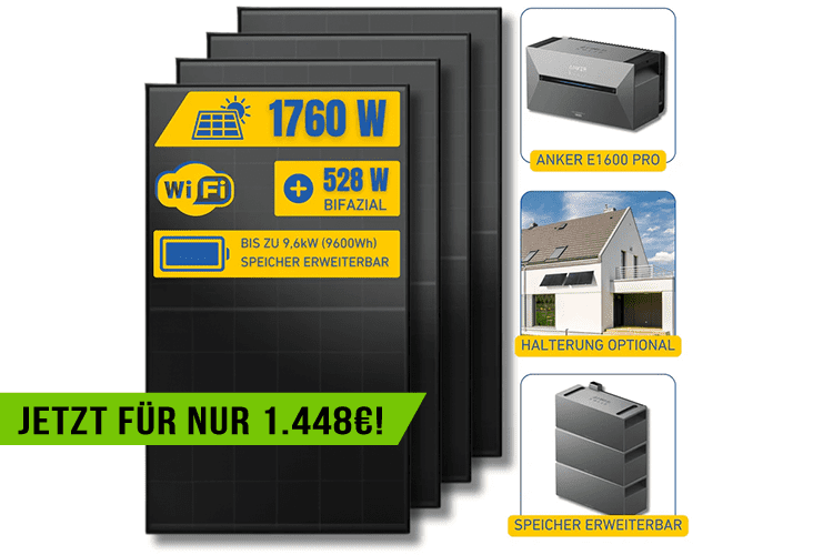 Bei SUNPOWER4U gibt es jetzt ein XXL-Balkonkraftwerk samt Speicher zum absoluten Schnäppchenpreis