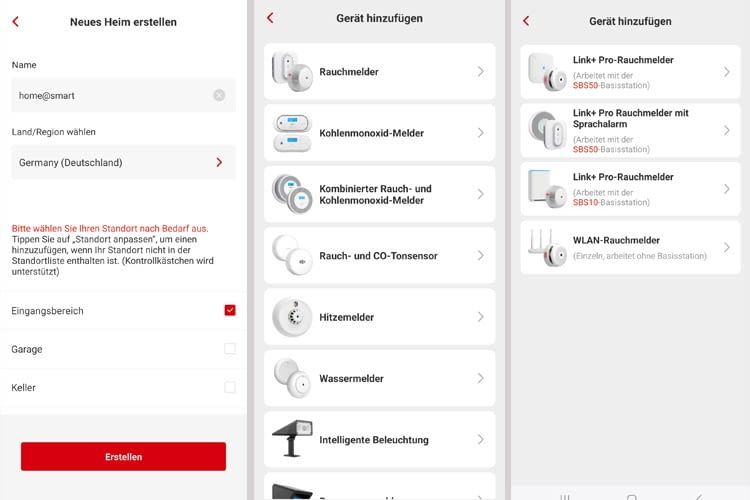 Diese Screenshots zeigen einige der Installationsschritte