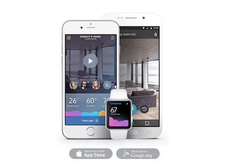 App des Angee Überwachungssystem auf Smartphone und AppleWatch