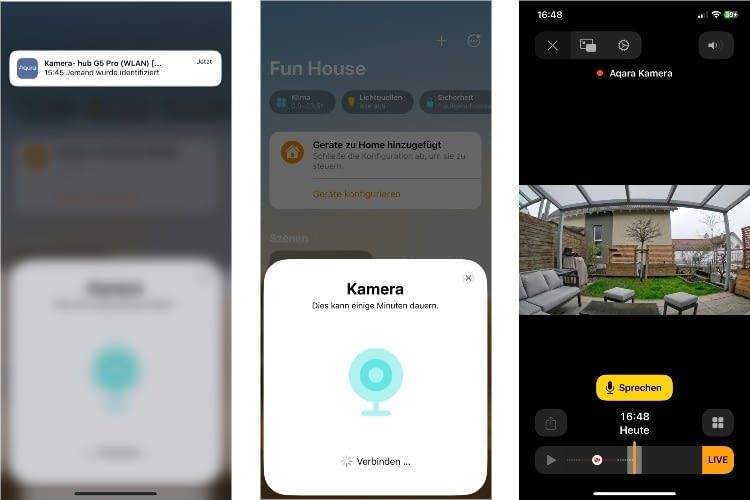 Sofort nach der Einrichtung wurden Personen erkannt und nach einem Update funktionierte auch die Integration in HomeKit