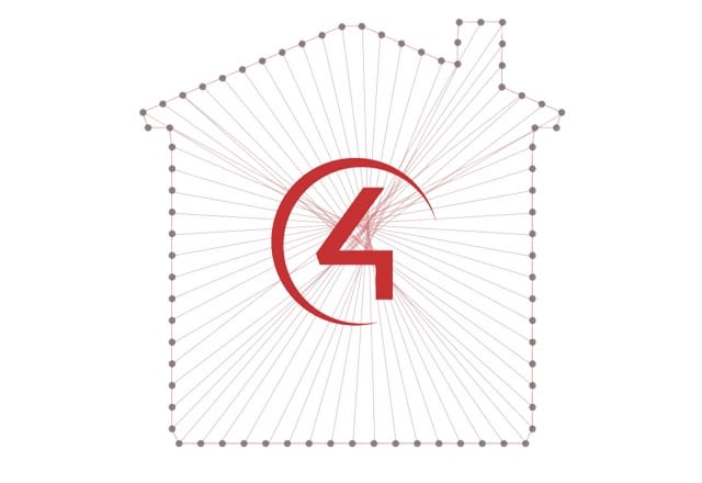 Das Logo von Control4 zeigt ein vernetztes Haus