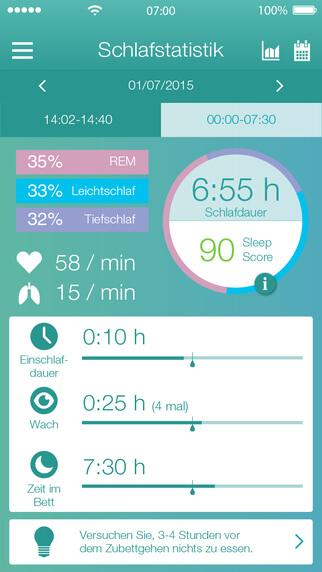 Beurer SleepExpert App für iOS
