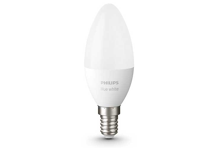 Die Philips Hue White LED Leuchte für die E14 Fassung ist wie die E27-Version dimmbar