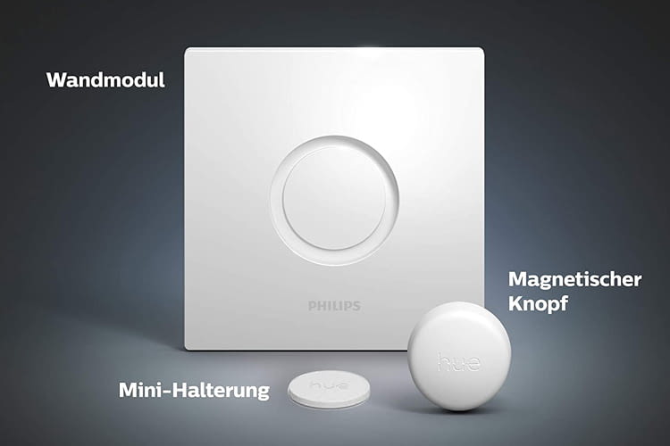Der Philips Hue Smart Button Lieferumfang besteht aus drei Komponenten