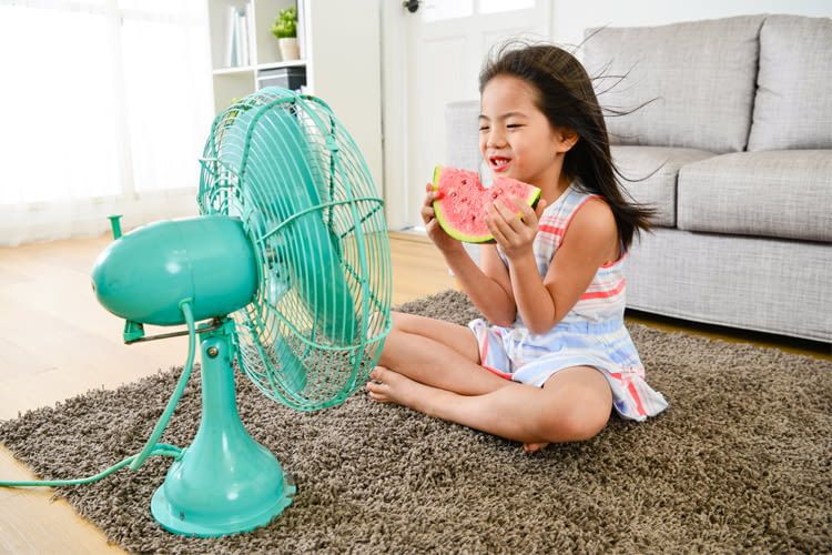Kleinere Kinder sollten Ventilatoren nicht unbeaufsichtigt nutzen