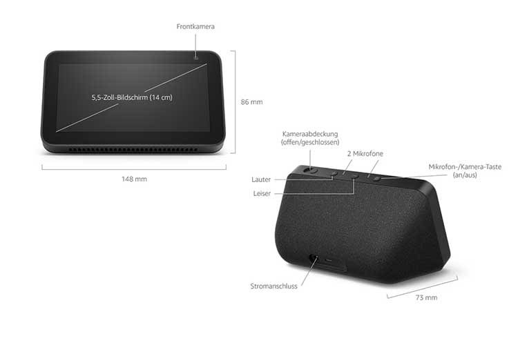 Amazon Echo Show 5 (2. Generation) verfügt leider nur über eine 2 MP-Kamera