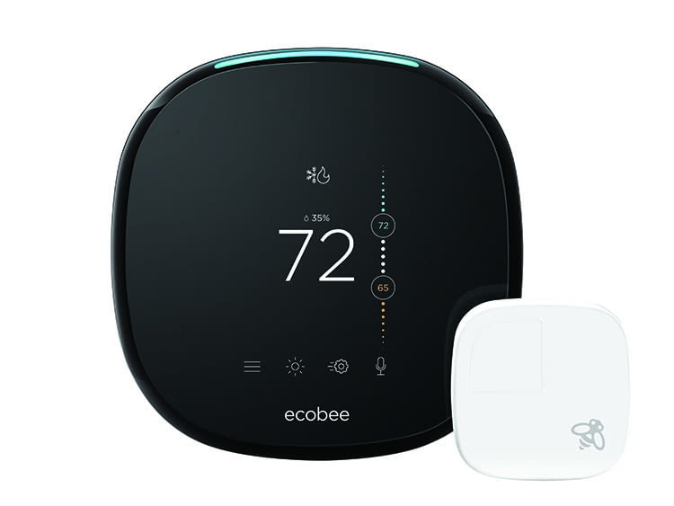 Das smarte WLAN-Thermostat ecobee4 arbeitet mit externen Sensoren