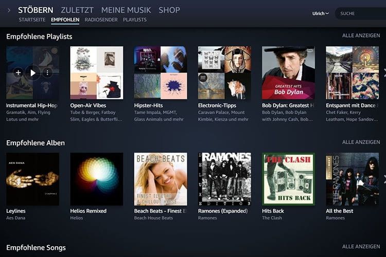 Amazon Music Unlimited: Neue Musik entdecken mit Empfehlungen