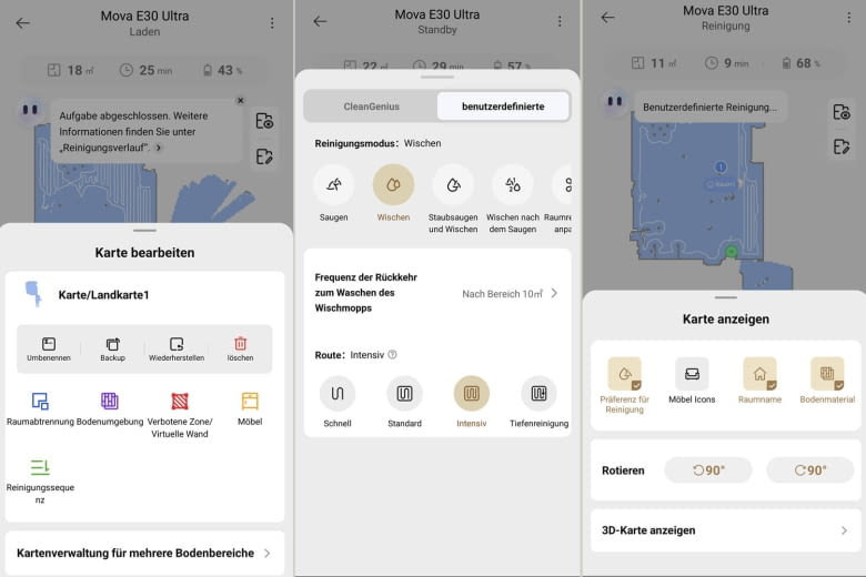 In der App lassen sich z. B. Hindernisse vordefinieren