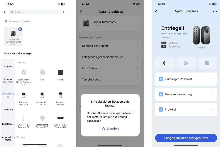 Die Einrichtung in der Aqara App gestaltete sich problemlos, in der App an sich gibt es aber Verbesserungspotenzial