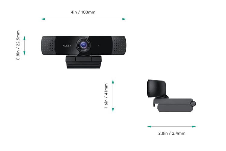 Die AUKEY PC-LM1E Webcam wird per Clip am Monitor befestigt