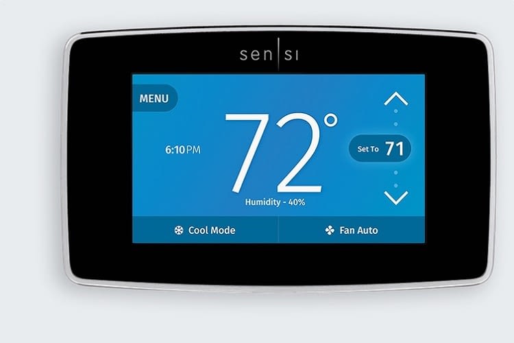 Alle wichtigen Daten auf einen Blick mit dem Sensi Touch Wi-Fi Thermostat 