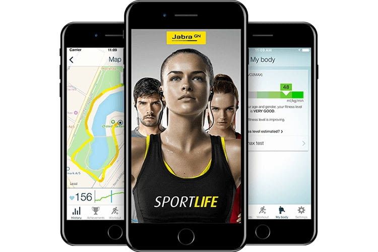 Die App zum In-Ear-Bluetooth-Lautsprecher Jabra Elite Sport wertet das letzte Workout aus