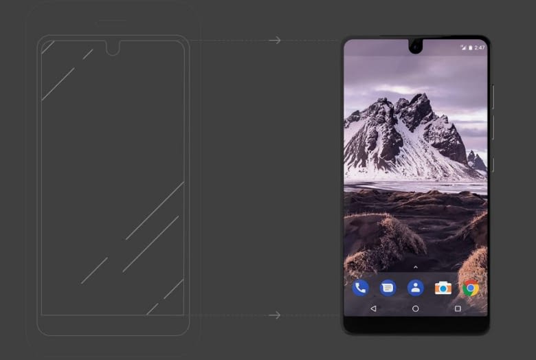 Essential Phone: Edge-to-Edge-Bildschirm für maximale Ausnutzung der Frontfläche