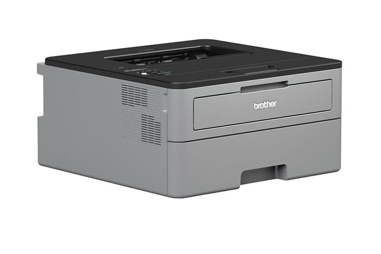 Der Brother HL L2350DW Laserdrucker hat einen im Gehäuse komplett integrierten Papierschacht