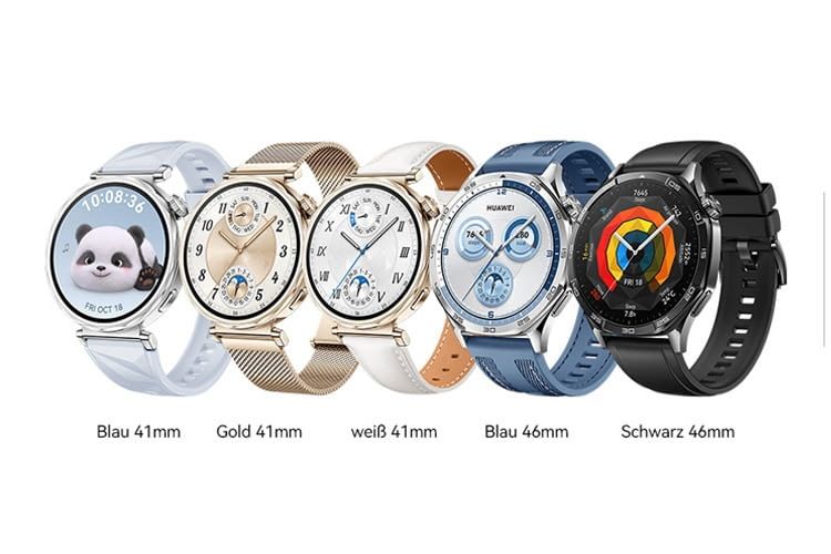 Die Huawei Watch GT5 gibt es in diesen und weiteren Farbvarianten
