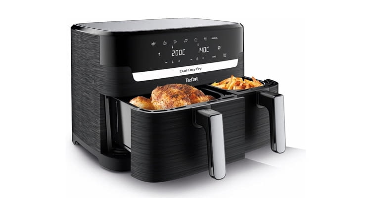 Dank zwei Schubladen lassen sich verschiedene Gerichte gleichzeitig kochen