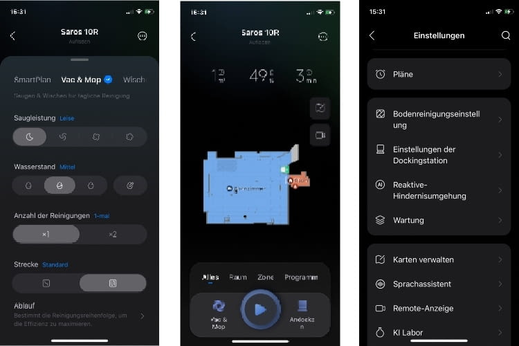 Die Roborock App bleibt ebenso gut wie in vorherigen Versionen