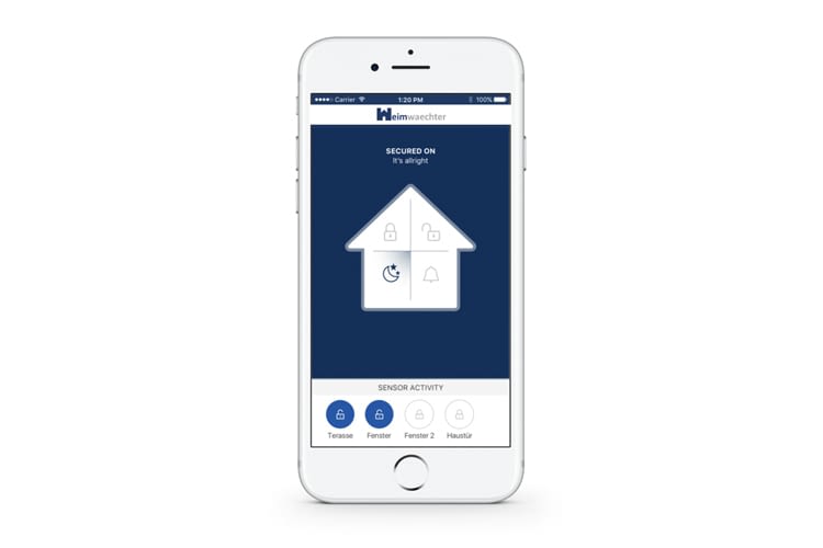 Die Heimwaechter-App informiert auch über offen gelassene Fenster
