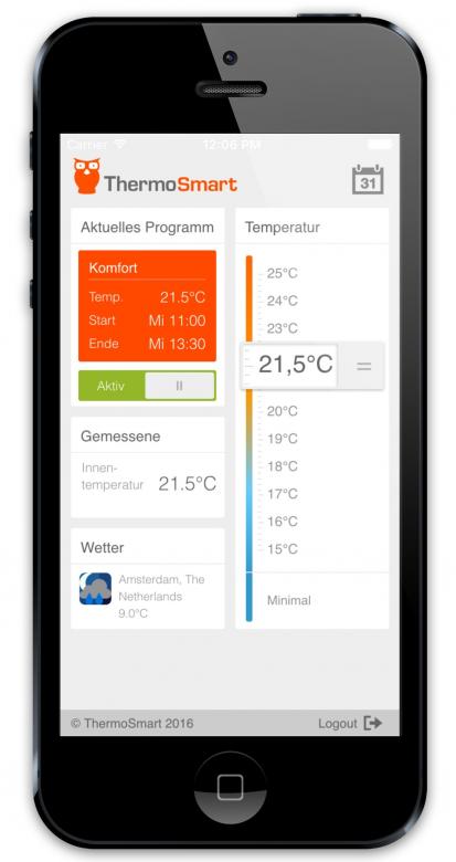 ThermoSmart erlaubt die Heizungssteuerung mit oder ohne App