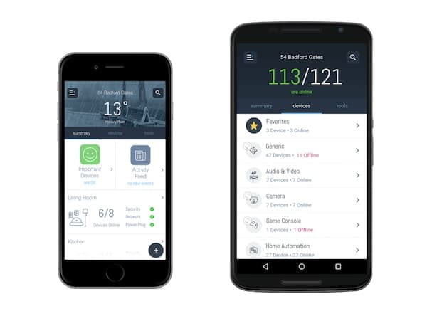 Abbildung der Domotz App - Smart Home Software