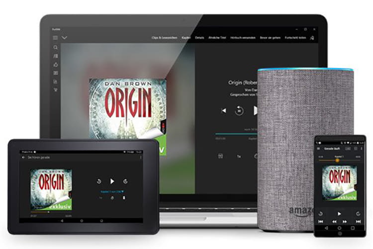 Die Audible Hörbücher können auf Tablet, PC, Smartphone und Amazon Echo abgespielt werden