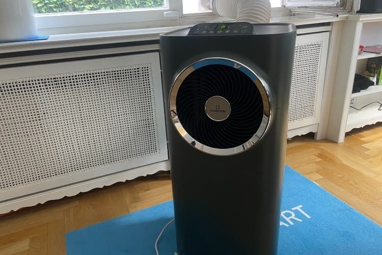 Die turbinenförmige Luftauslass bei der Klarstein Smart 10K ist ein echter Hingucker