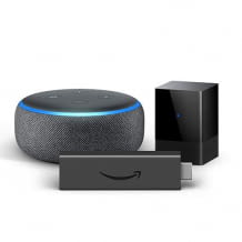 Mit diesem Bundle können kompatible Geräte wie Fernseher und Soundbar per Sprachbefehl gesteuert werden.