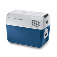 Kühlbox-Kompressor mit 38 Liter, LED-Innenbeleuchtung, 12/24 V und 230 V für Auto, Lkw, Reisemobil und Steckdose.