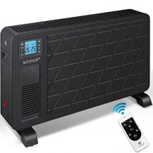 Mobiler Konvektor mit 2300W für Räume von bis zu 30qm, 3 Heizstufen, Überhitzungsschutz und Fernbedienung.