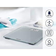 Digitalwaage mit extragroßer Trittfläche, Waage mit gut lesbarer LCD-Anzeige, extraflaches Design