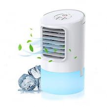 Mini-Luftkühler mit drei Geschwindigkeitsstufen, Timer, LED-Nachtlicht und Luftbefeuchtungsfunktion