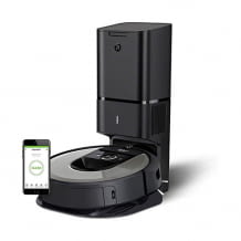 Smarter Saugroboter mit automatischer Absaugstation leert Schmutz selbstständig.