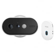 Kabellose WLAN HD Überwachungskamera für Innen und Außen mit Basisstation. Inkl. 120 Grad Blickwinkel, Weißlicht LED und Bewegungsalarm.