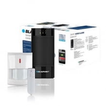 Bietet Sicherheit und Komfort: Smartes Alarmanlagen-Starter-Kit mit IP-Alarmzentrale, Funk-Bewegungsmelder und Funk-Tür/Fenstersensor.