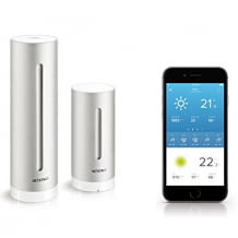Smart Home kompatible Wetterstation, misst Temperatur, Luftfeuchtigkeit, Luftqualität innen und außen