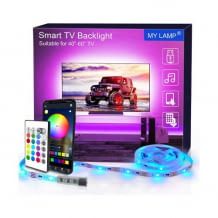 LED TV Hintergrundbeleuchtung mit Fernbedienung und App-Steuerung. Inklusive Musik-Synchonisation des Lichts.