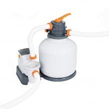 Sandfilteranlage für Pools mit bis zu 39.300 l mit 5.678 l/h Durchflussrate und Zeitschaltuhr.