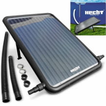 Solarkollektor mit 12 Liter Fassungsvermögen, 32 und 38 mm Anschluss, für bis zu 5.000 Liter Wasser, ist erweiterbar.