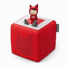 Das Starterset enthält die Toniebox, Ladestation und eine Kreativ-Tonie Figur für die Wiedergabe eigener Audio-Inhalte