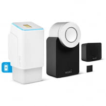 Kombi-Set zum Nachrüsten mit akkubetriebenem ekey uno Fingerprintsensor und elektronischem Türöffner inkl.  Bridge von Nuki.