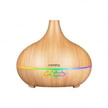 Öl Diffuser mit 500 ml Tank, natürlichem Design, leiser Ultraschall-Technologie, Abschaltautomatik und 7 Farben zur Beleuchtung.
