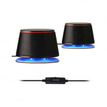Kompakte PC-Lautsprecher mit tiefem Bass-Effekt und 360 Grad Stereo-Sound.