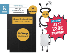 Bei diesem Deal bei Kleines Kraftwerk sparen unsere Leser exklusiv 180 Euro auf ein 1000W Balkonkraftwerk