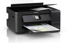 Der aktuelle Tintenstand beim Epson EcoTankET-2750 Multifunktionsdrucker lässt sich rechts unten am Gehäuse ablesen